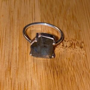 Handmade Rainbow Laborite stering silver ring 8